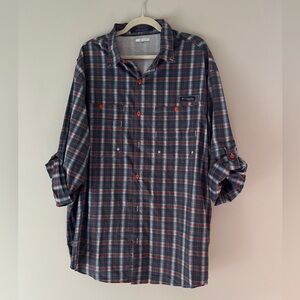 Columbia PFG Men's Red and Blue Checkered Shirt
